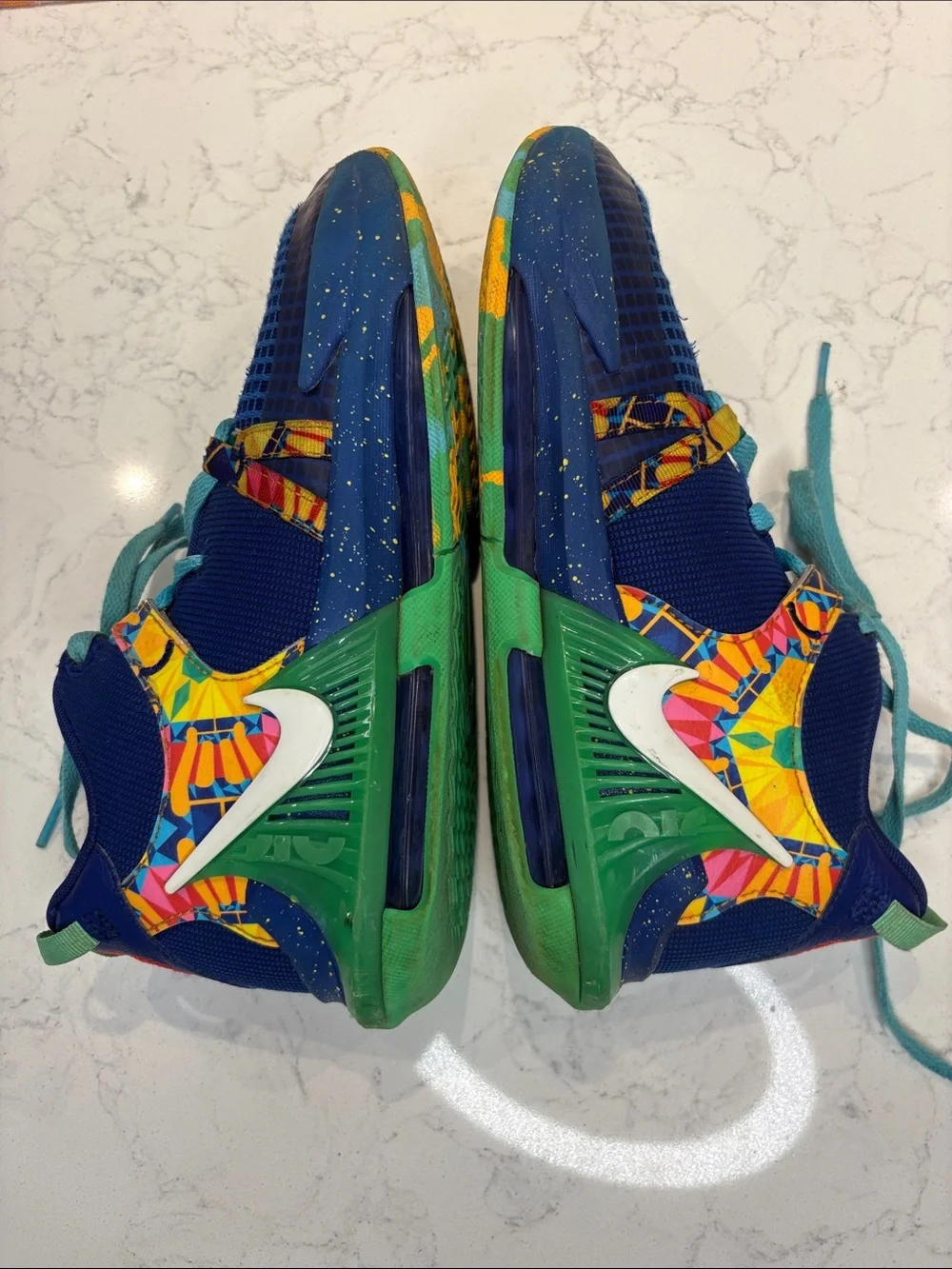 Nike Kids Navy Blue Sneakers with Teal Laces